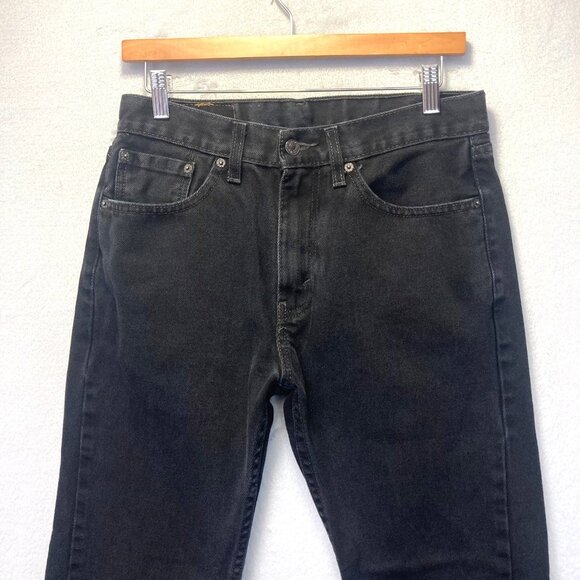 Levis 505 Straight Fit Jeans Mens 31x30 Black Dark Wash Denim Classic - Picture 3 of 16